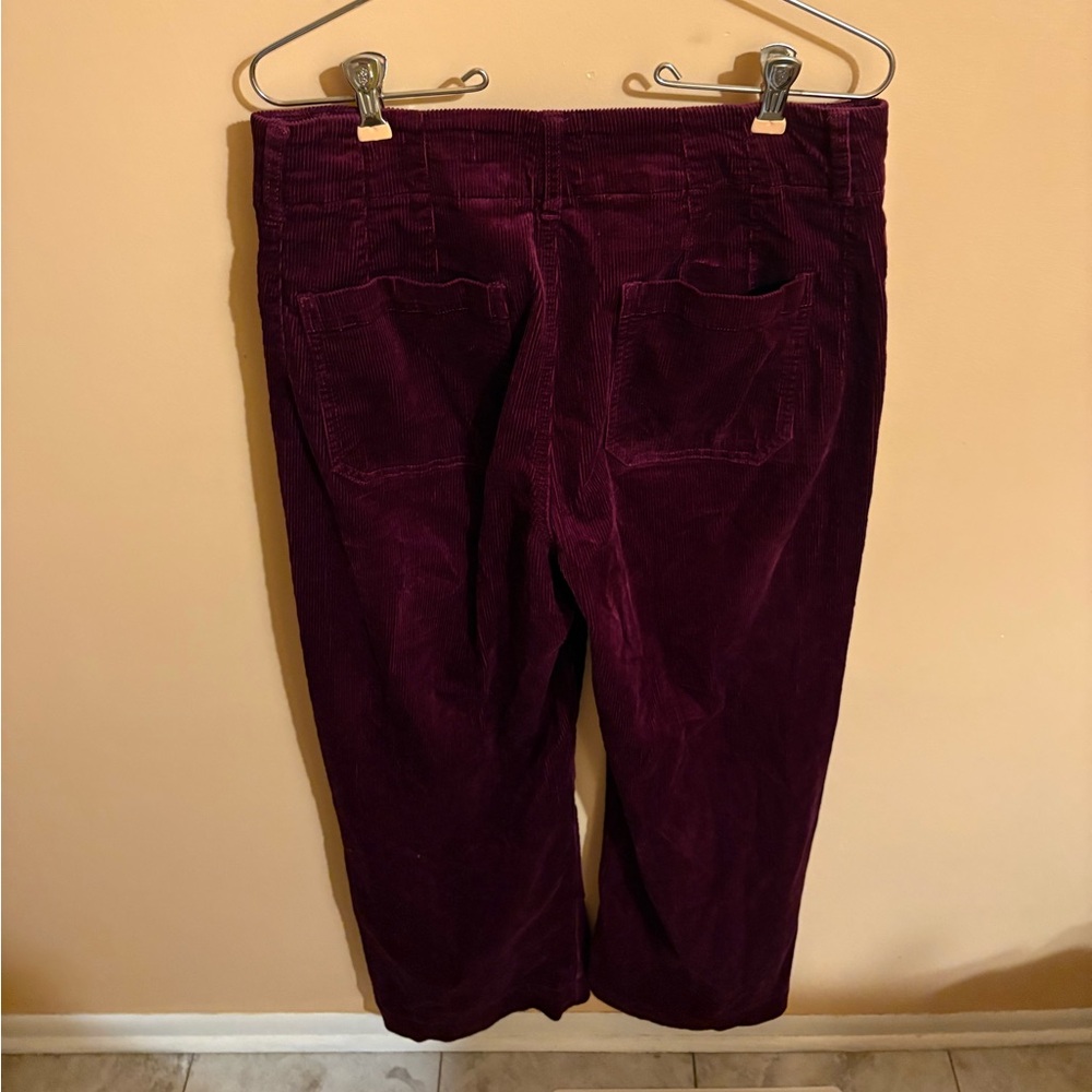 Anthropologie Maeve Colette Corduroy Fuchsia Wide Leg Pants - Picture 4 of 4